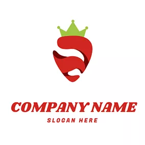 Green Logo Strawberry With Crown logo design
