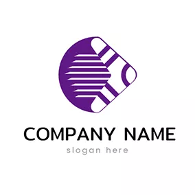 ブームのロゴ Striated Boomerang and Sector logo design
