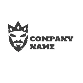 Knight Logo Strict Face and Poker Gaming logo design