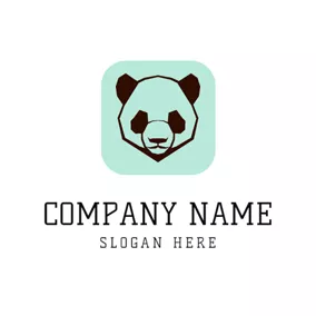 Face Logo Strict Panda Face logo design
