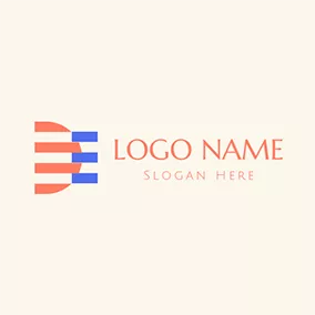 Dロゴ Stripe Abstract Letter D E logo design