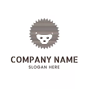 サークルのロゴ Stripe Circle Hedgehog logo design