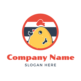 條紋logo Stripe Color Cartoon Chick logo design