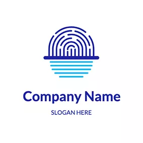 Scanning Logo Stripe Fingerprint Scanner logo design
