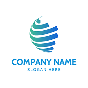 Blue Logo Stripe Global Online logo design
