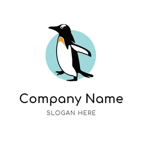 Penguin Logo Strong and Clumsy Walking Penguin logo design