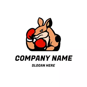 Kangaroo Logo Strong Kangaroo Boxer logo design