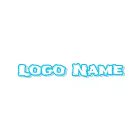 Glow Logo Stylish Blue Grunge Wordart logo design