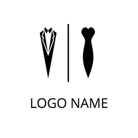 クリエイティブなロゴ Suit Dress Symbol Toilet logo design