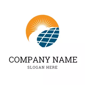 太阳能 Logo Sun and Solar Panel Icon logo design