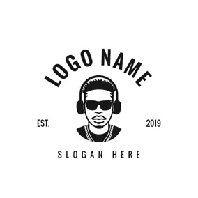 Logótipo DJ Sunglasses and Cool Rapper logo design