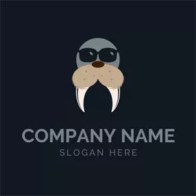 Logotipo De Foca Sunglasses and Seal Head logo design