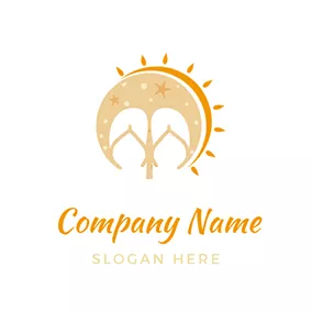 阳光 Logos Sunshine and Slippers logo design