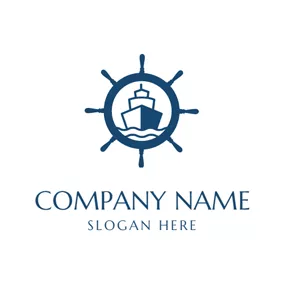 Blue Logo Super Sized Sailing Freighter logo design