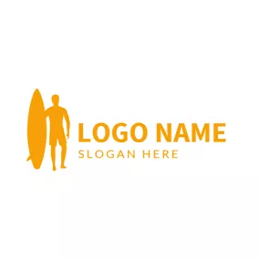夏季 Logo Surfboard Outline and Summer Activity logo design