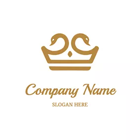 Curve Logo Swan Crown Design Royal logo design