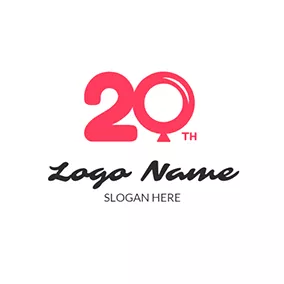 Logotipo De Aniversario Sweet Celebrate 20th Anniversary logo design