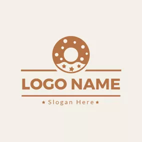 チョコレートロゴ Sweet Chocolate Doughnut logo design