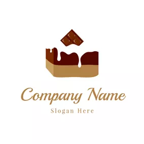 牛ロゴ Sweet Milk and Brownie logo design