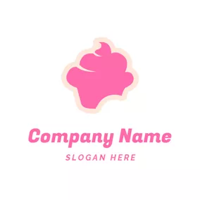 Kuchen Logo Sweet Pink Cake Icon logo design