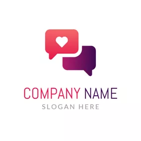 Communicate Logo Sweet Pink Love logo design