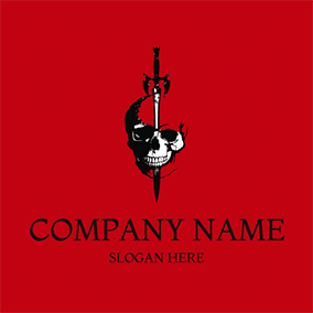 Logótipo Caveira Sword Skull Dead logo design