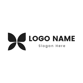 Collage Logo Symmetry and Black Butterfly logo design