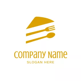 Spoon Logo Tableware and Cake Piece logo design