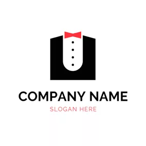 Formal Logo Tailored Suit and Red Bowtie logo design