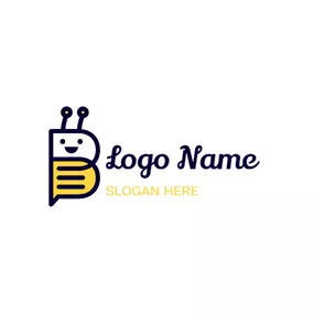 Logótipo Abelha Talk Bubble and Cartoon Bee logo design