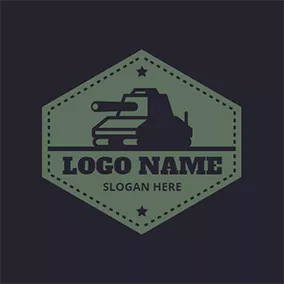 Equipment Logo Tank and Hexagon logo design