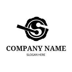 Drumstick Logo Taoism Eight Diagrams Chinese logo design