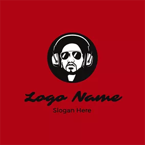 Headphone Logo Techno Hooded Man logo design