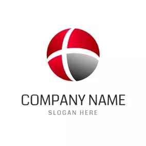 Gray Logo Technology and Red Sphere logo design