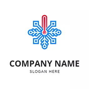 かっこいいロゴ Temperature Snow Thermometer logo design