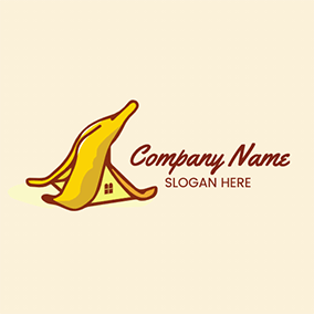 Banane Logo Tent House Window Banana logo design
