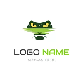 Logótipo De Animação Terrible Alligator Head Icon logo design