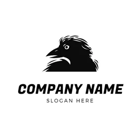 乌鸦 Logo Terrible Black Raven Head logo design