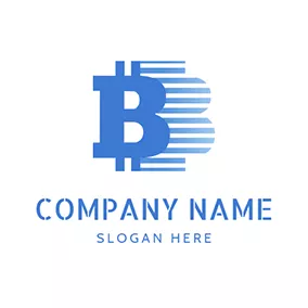 B Logo Three Dimensional Bitcoin logo design