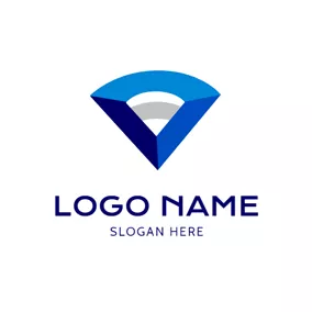 接続するロゴ Three Dimensional Sector and Wifi logo design