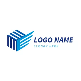 Logistics Logo Three Dimensional Square and Wing logo design