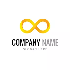 無限ロゴ Three Dimensional Yellow Infinity logo design