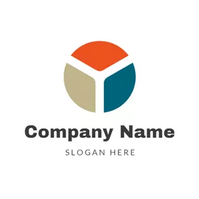 Blue Logo Three Parts Divided Circle logo design