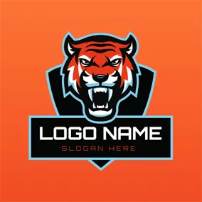 Badge Logo Tiger Head and Badge logo design