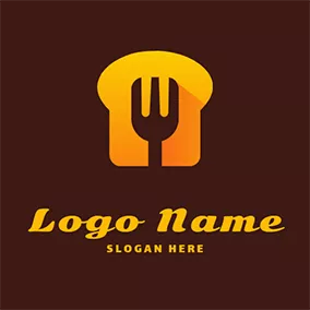 烤麵包 Logo Toast and Fork logo design