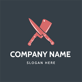Logótipo De Cortar Tool Knife Kitchen Chopping logo design