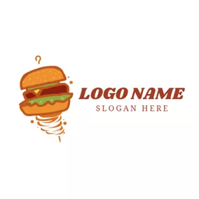 Hamburger Logo Tornado and Delicious Sandwich logo design