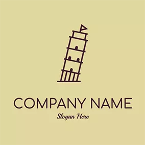Design Logo Torre Di Pisa Italy Europe logo design