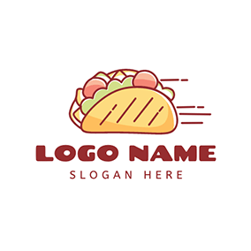 Design Logo Tortilla Stuffing Delicious Taco logo design