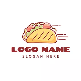 Design Logo Tortilla Stuffing Delicious Taco logo design